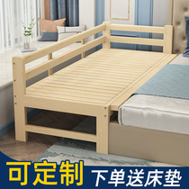 Solid Wood splicing bed widen childrens bed with guardrail boy single bed expanded bed artifact crib bed side small bed