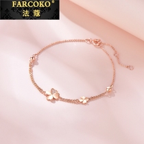 Fakou 2021 new four-leaf clover bracelet female 18K color gold double rose gold hand ornaments niche design light luxury