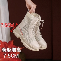 White Martin Boots Summer Thin women 2022 New womens shoes Inner heightening summer boots Subnet boots hollowed-out short boots
