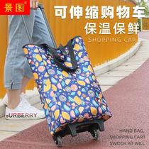 Shopping cart small pull cart shopping cart small helper folding cart shopping artifact elderly trailer cart pull rod cart