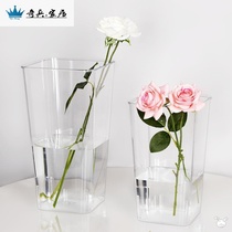 Acrylic transparent wake-up flower bucket flower shop special home Flower bucket high barrel plastic bubble flower arrangement supplies