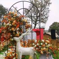 New Chinese wedding stage layout wrought iron arch props Mori wedding scene layout decoration screen Road introduction