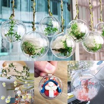 Transparent plastic hollow round ball acrylic suspended ceiling Kindergarten shop arranged hanging decoration shop window decoration pendant pendant ball