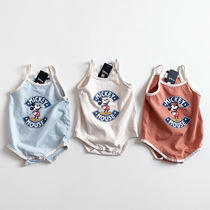 South Korean baby boys thin letter gas crawling newborn baby vest cute cartoon coat and summer wrap coat