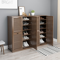 Nanzhu shoe cabinet simple economical solid wood home door space solid wood shoe rack simple modern storage living room