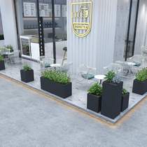 Custom Iron Art Flower Case Outdoor Partition Milk Tea Shop Café Exterior Swing Fence Rectangular outdoor Restaurant set to do