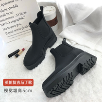 Hua Xiuya rain boots women plus velvet warm water shoes medium tube plus cotton rain boots short tube non-slip water boots kitchen waterproof rubber shoes