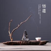 Cliff tea table dry bubble accompanying root art base native solid wood tree root tea table study play Zen ornaments