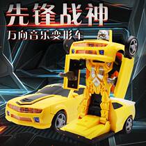 Electric vehicle non-remote car racing robot toy automatically deformed childrens electric toy car