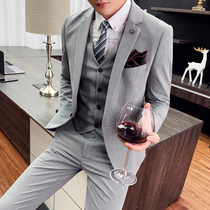 Formal mens suit suit thin Korean version slim handsome groom wedding dress banquet suit host costume