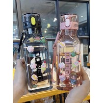 Sports water cup large capacity female students anti-drop heat-resistant cup ins minimalist adult summer portable plastic water