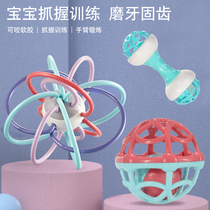 Manhattan handcatch ball baby toy 0-1 year old 3 months new baby puzzle can bite soft glue grip training
