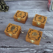 M Vintage exquisite wooden hand-cranked music box Creative student boutique birthday gift Craft gift