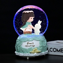 Crystal Ball Music Box Birthday Gift Children and Girls Orders Little Girl Music Box Tanabata Valentine's Day to Send Girlfriend
