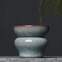 Celadon Tea Leak Kiln Ice Cracked Ceramic Tea Filter Combination Iron Tire Longquan Kung Fu Tea Tea Ceremony Accessories Tea Filter
