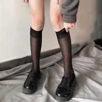 Black calf socks summer female thin ins Tide Street medium long tube uniform Japanese JK half knee-to-knee stockings