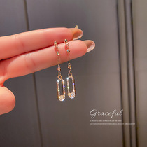 925 Silver Needle South Korea East Gate Personality Diamond Tassel Earrings Long earrings Net Red Temperament Design Earrings Female