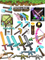 My World Weapons Around Diamond Sword Hand Pull Sword Model him Toy Armor Blind Box Mini Cube