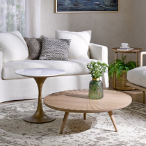 Nordic simple corner few creative simple living room coffee table solid wood marble combination coffee table) FOUNDHOME