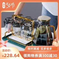 Nordic light and luxurious tea tea set for home use living room kettle cup with glass water with cup with tray