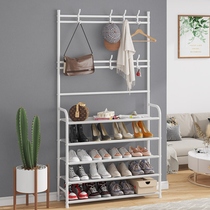 Post-wall landing clothes hanger hanging clothes hanger sturdy shoes cabinet with hanging clothes hanger integrated into the family clothing cap frame narrow home storage V