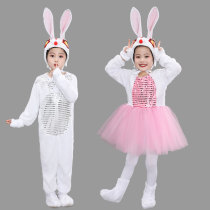 Childrens rabbit plays out of the small rabbit dance outfit Little White Rabbit Animals Performance suit Little Rabbit Dress Dress Cartoon