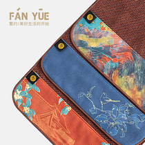 Fan tea towel tea cup tea cushion cloth Chinese high-grade drinking towel small thick rag tea set tablecloth