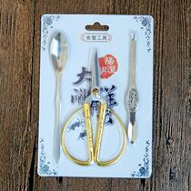 Can green stainless steel dragon and phoenix cut eat crab tools three sets of hairy crab special crab three sets of crab eight pieces