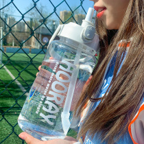Summer large capacity water Cup 2000ml with straw super portable outdoor men plastic kettle student sports Cup