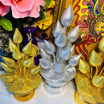 Thai recruit gold and silver buds for handmade Buddhist statues of Buddha Buddha Flowers Rings Furniture Furnishing