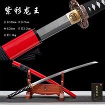 Longquan One body long knife anti-body weapon high manganese steel Tang horizontal knife plucking knife sword embroidered spring knife Cold weapon with knife unopened