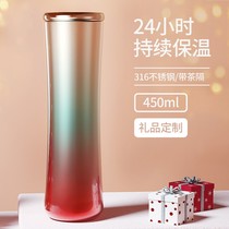 Thermos Cup mens high-end tea large capacity portable outdoor students simple female ins Harajuku small waist water Cup