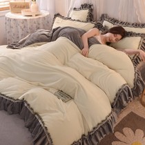 Winter coral velvet four-piece flannel Crystal velvet thickened quilt cover sheets milk velvet Nordic bedding bedding