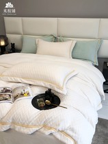 Thickened high-end imported carved milk velvet four-piece double-sided warm sheets Autumn and winter coral velvet bedding