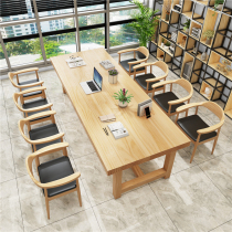 Solid Wood Meeting Table Long Table Modern Library Bar Desk Office Computer Desk studio Large board table and chairs