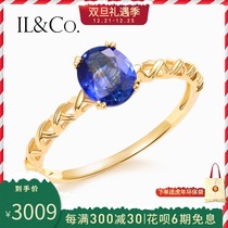 ilco Japan light luxury jewelry 18K Gold 1 karat natural sapphire ring for women of color jewel custom