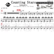  1792 One Republic-Counting stars Drum set Jazz drum score Send Audio