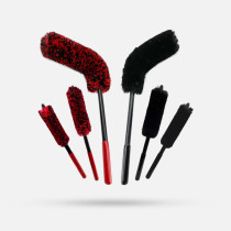 Soft bristle brush wheel hub brush three-piece wheel brush Intake grille tail throat car long handle can be bent