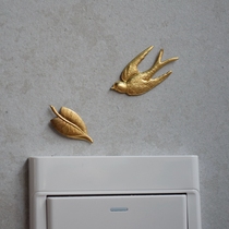 POPLIFE American imported scene creative leaf swallow patch wall switch stickers high-grade high quality home