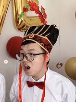 Zhuge Liang wears a hat Zhuge eat sugar hat Zhuge hat to pick up the game card props funny door spoof package