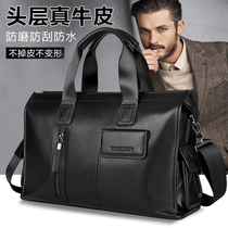 VIMIPEIN Mens briefcase Business Hand leather Waterproof Large Capacity Single Shoulder Diagonal Satchel Tide Travel Tours