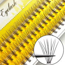 Rice straw man false eyelash 10P wool fish tail fairy natural simulation single tuft eyelash self-grafting sectional eyelash