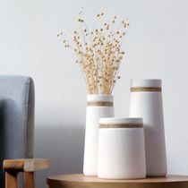 Simple modern living room home creative decoration white vase hemp rope Japanese ceramic art flower arrangement art vase