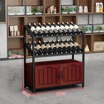 Red wine cabinet display rack winery wine cabinet commercial creative wine shelf retro floor iron red wine shelf