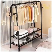 Double-row clothes hanger floor thickening plus coarse dorm room university students can move bedroom small hanging clothes sundry clothes hanger