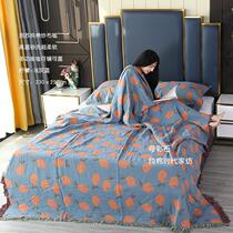 Tassel cotton gauze towel quilt cotton single double towel blanket summer children nap cover blanket summer cool quilt
