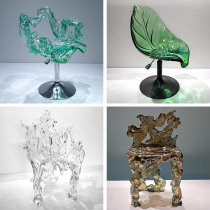 Hotel transparent leisure home stool artwork creative guest restaurant bar Nordic minimalist resin petal chair