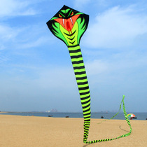 Weifang Zheng Le green snake kite adult large high-grade splicing long tail umbrella cloth big snake kite adult special easy fly