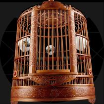 Carved thrush bird cage Bamboo boutique high-end hand-carved luxury high-end large starling wren bamboo bird cage