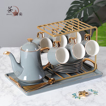 Jeryoun European ceramic coffee cup Luxury household high-grade English black tea flower tea cup Afternoon tea set